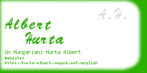 albert hurta business card